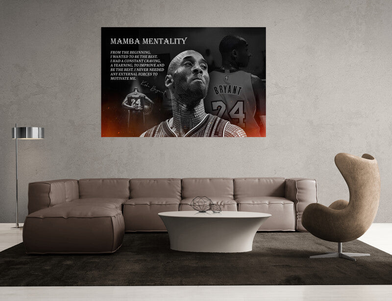Kobe Bryant Mamba Mentality Legends Are Forever Wall Art Heroes Come and Go Quote Canvas Modern Sports Wall Decor Luxury Gym Office Decor