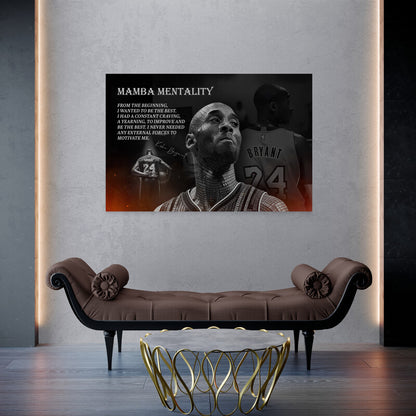 Kobe Bryant Mamba Mentality Legends Are Forever Wall Art Heroes Come and Go Quote Canvas Modern Sports Wall Decor Luxury Gym Office Decor
