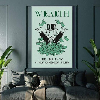 Alec Monopoly Canvas - Wealth  Life Inspiration Poster Art for Living Room or Office Decor - Motivational Wall Art