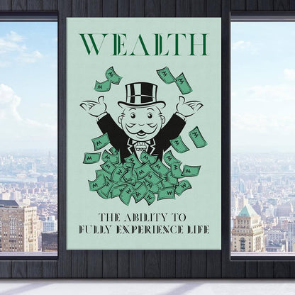 Alec Monopoly Canvas - Wealth  Life Inspiration Poster Art for Living Room or Office Decor - Motivational Wall Art