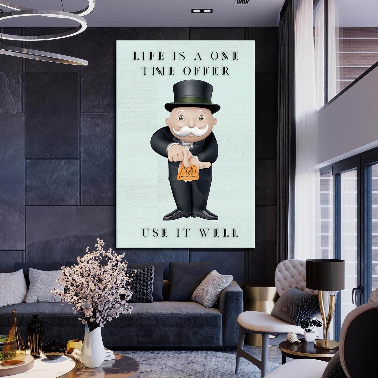 Alec Monopoly Canvas Art - Inspirational Living Room and Office Wall Decor  Life Motivation Poster with New Alec Art  Limited Time Offer