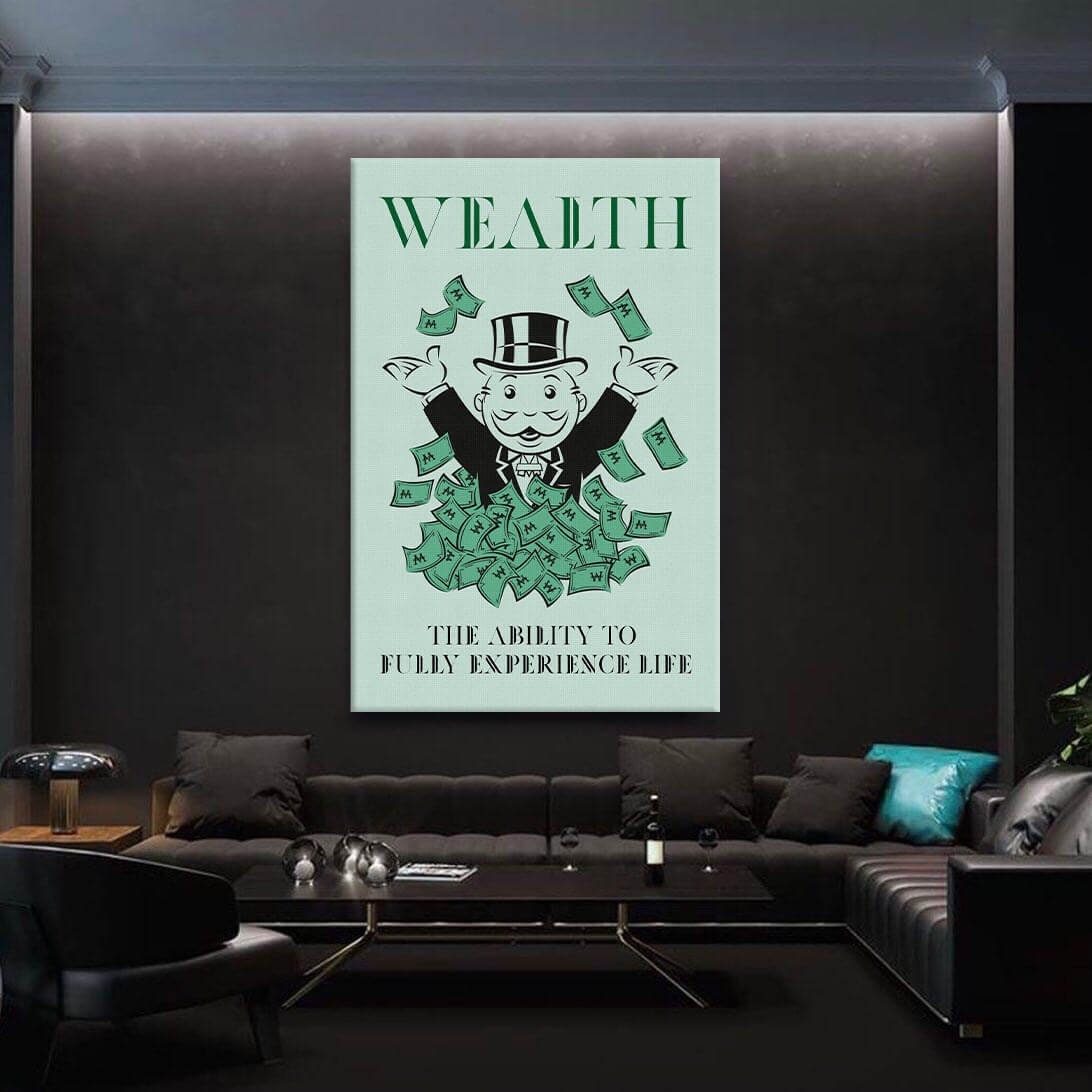 Alec Monopoly Canvas - Wealth  Life Inspiration Poster Art for Living Room or Office Decor - Motivational Wall Art