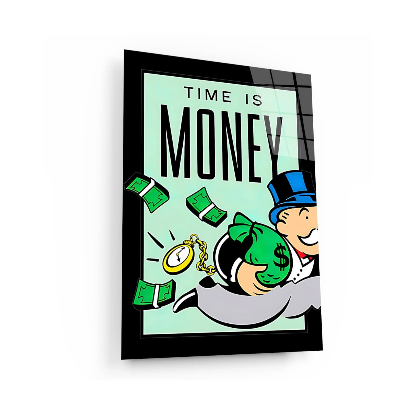 Time is Money Motivational Monopoly Wall Art Print - Perfect for Entrepreneurs and Businessmen - No Luck All Hustle Poster - Made in USA