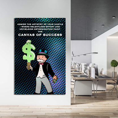 Alec Monopoly Canvas Of Success Limited Edition Green Dollar Rich Motivation Office Wall Art Poster with Acrylic Metal and Canvas Options