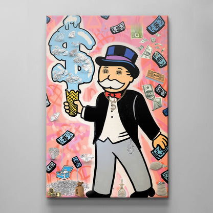 ALEC MONOPOLY Ice Cream Diamonds Inspirational Office Canvas - Motivational Entrepreneur Quotes - Pink Pop Art Wall Art