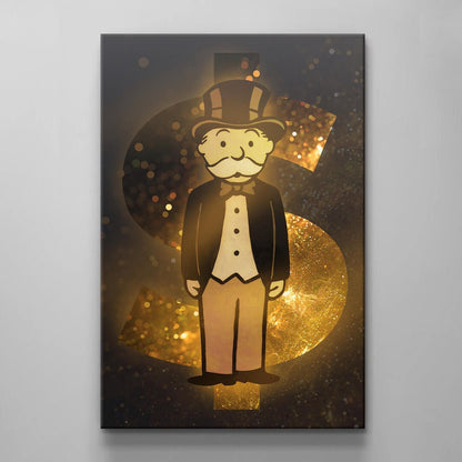 Alec Monopoly Canvas Dollar Bill Gold Office Wall Art Poster Limited EditionGold and Black Office Decor  Dollar Bill  - Limited Edition