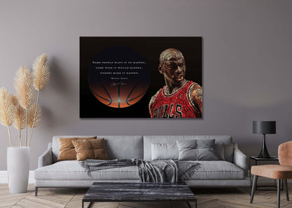 Michael Jordan Basketball Ball Wall Art, Jordan 23 Chicago Bulls Poster, Wall Art, Mike Basketball Goat Canvas