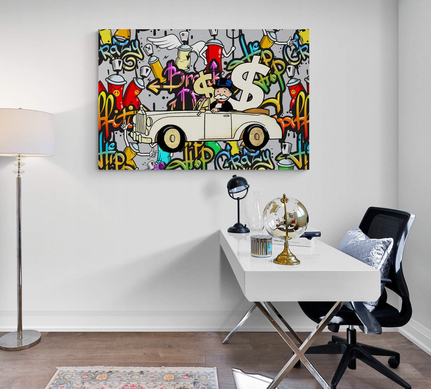 Alec Monopoly Wall Art, Motivational Poster, Inspirational Entrepreneur Print, Pop Culture Office Canvas Money Financial Freedom