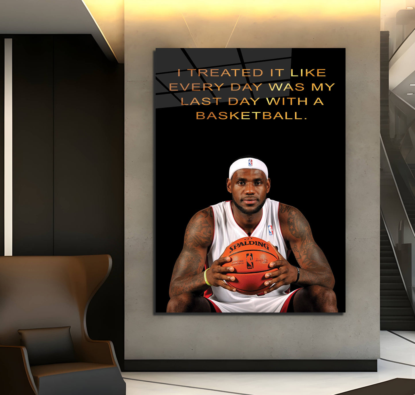 MY LAST DAY LeBron James Poster, Record Breaking Shot" Gallery Canvas Wrap, Los Angeles Lakers, Man Cave, Kids Room, Game Room, Bar