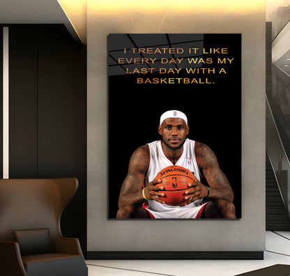 MY LAST DAY LeBron James Poster, Record Breaking Shot" Gallery Canvas Wrap, Los Angeles Lakers, Man Cave, Kids Room, Game Room, Bar