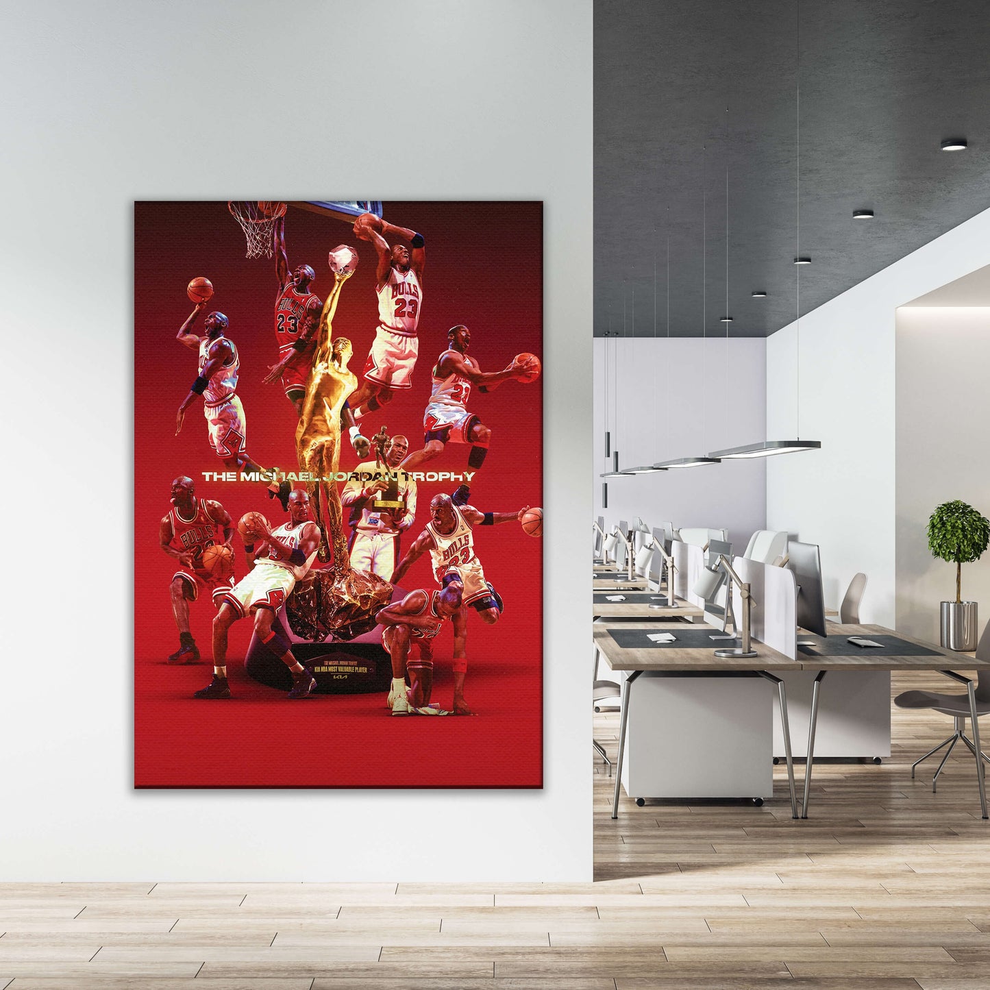 JORDAN TROPHY Michael Jordan Basketball Ball Wall Art, Jordan 23 Chicago Bulls Poster, Wall Art, Mike Basketball Goat Canvas