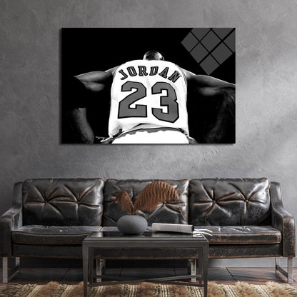 Michael Jordan Basketball Ball Wall Art, Jordan 23 Chicago Bulls Poster, Wall Art, Mike Basketball Goat Canvas