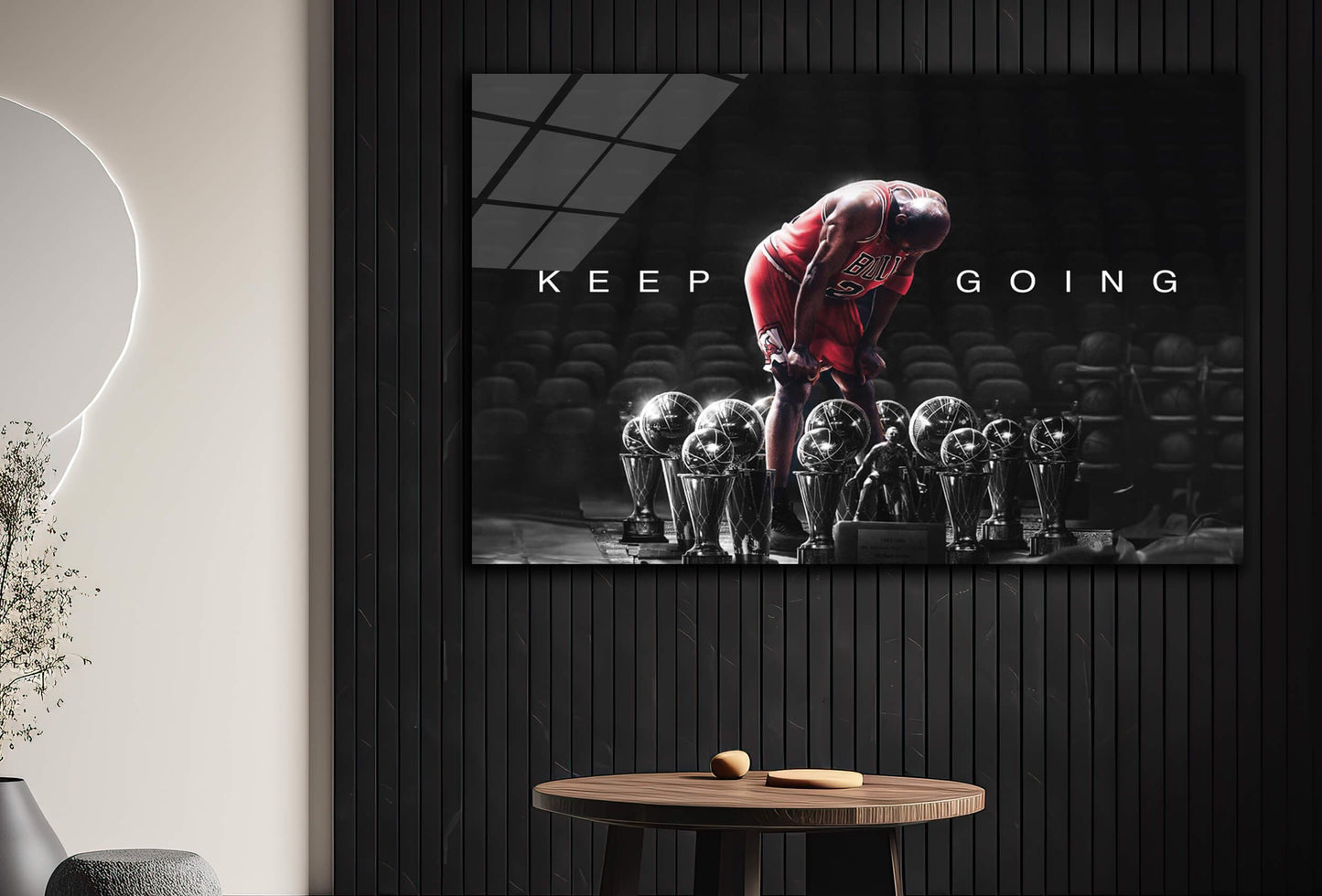 Keep Going Michael Jordan Basketball Ball Wall Art, Jordan 23 Chicago Bulls Poster, Wall Art, Mike Basketball Goat Canvas