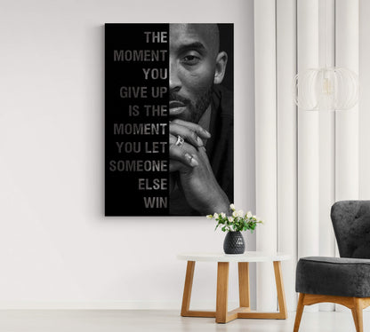 Mamba Mentality Kobes Framed Canvas Quotes Inspirational Wall Art Motivational Kobe Posters Bryant The Moment You Give Up Never Give Up