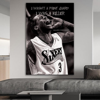 Authentic Allen Iverson Jersey - USA Made Limited Edition Acrylic Metal and Canvas Art Collection