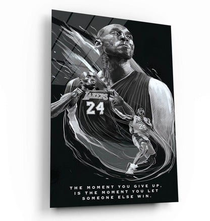 Kobe Bryant Canvas Poster Black and White Canvas Print Basketball Player Lakers Mamba Picture Stretched and Framed Ready to Hang for Decor