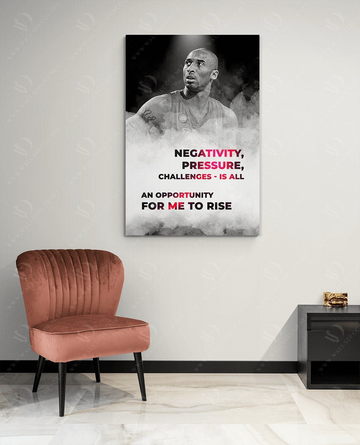 Mamba Mentality Kobe Bryant GOAT Poster - Basketball Room Office Wall Decor - Minimalist Print of the Best Player of All Time