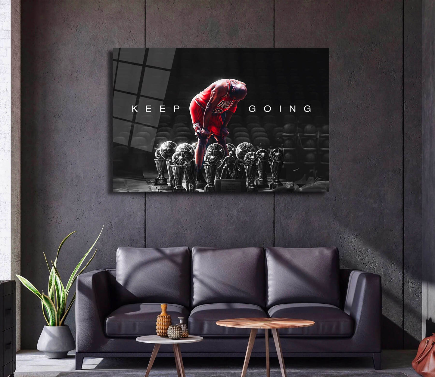 Keep Going Michael Jordan Basketball Ball Wall Art, Jordan 23 Chicago Bulls Poster, Wall Art, Mike Basketball Goat Canvas