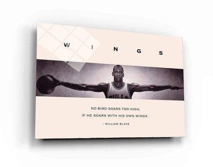 Michael Jordan Wings  Basketball Ball Wall Art, Jordan 23 Chicago Bulls Poster, Wall Art, Mike Basketball Goat Canvas