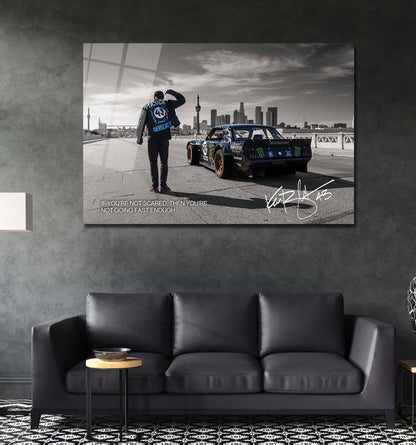 Ken Block Poster, Ken Block Quote, Legend Drifter Motorsports Driver Canvas 43 Go Fast Risk, Drifting Legend Motivational Wall Art