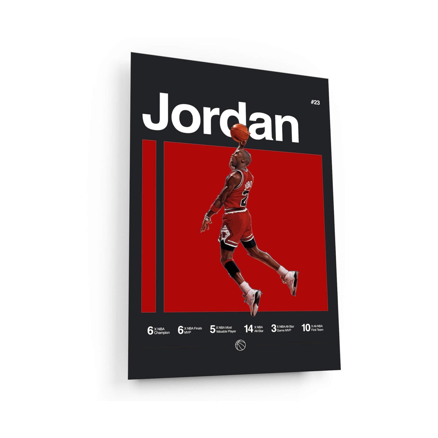 Michael Jordan Basketball Ball Wall Art, Jordan 23 Chicago Bulls Poster, Wall Art, Mike Basketball Goat Canvas