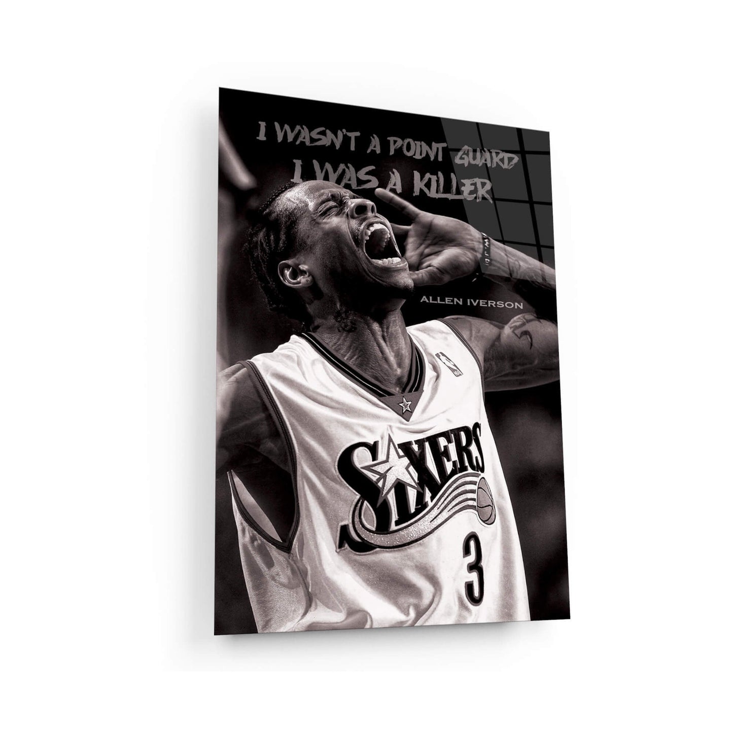 Authentic Allen Iverson Jersey - USA Made Limited Edition Acrylic Metal and Canvas Art Collection