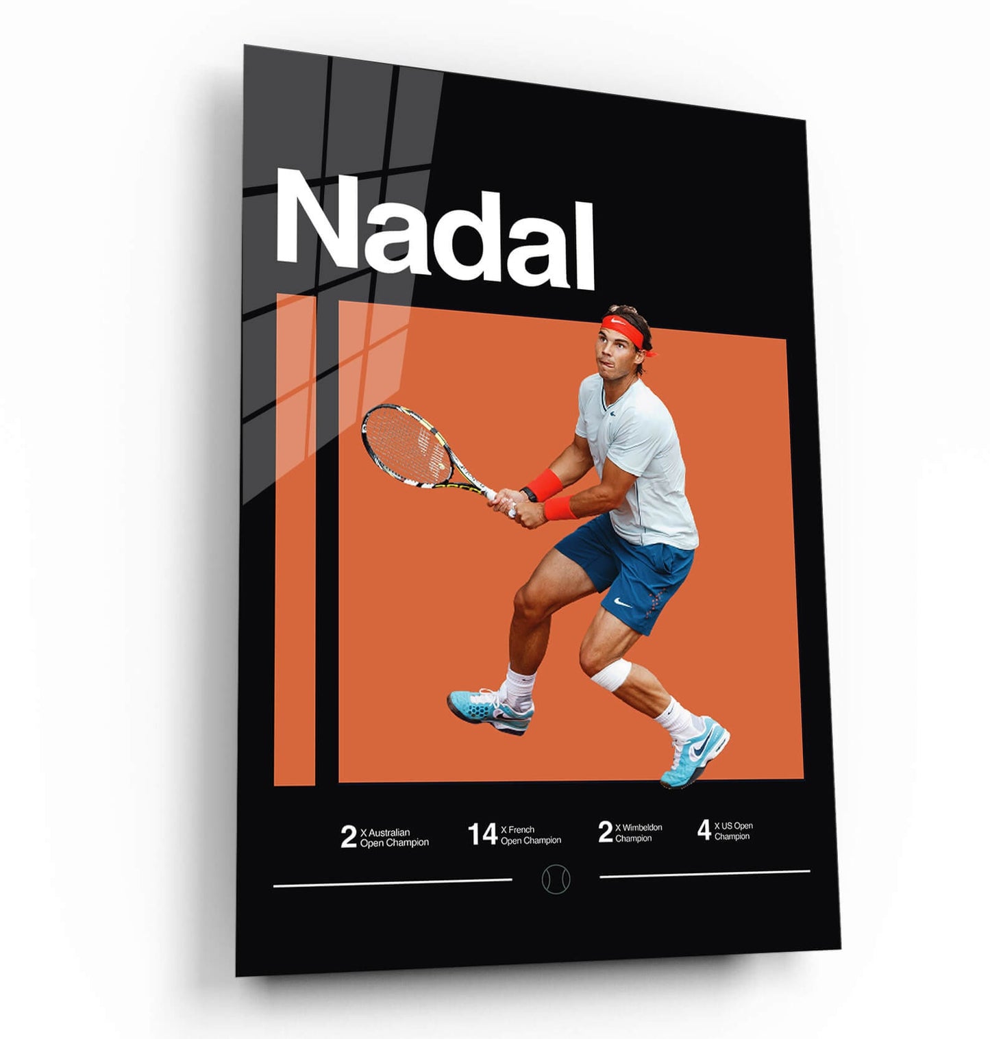 Rafael Nadal Poster, Tennis Print, Minimalist, Mid-Century Modern, Tennis Fans, Sports Office Wall Art, Sports Bedroom