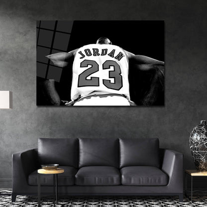 Michael Jordan Basketball Ball Wall Art, Jordan 23 Chicago Bulls Poster, Wall Art, Mike Basketball Goat Canvas