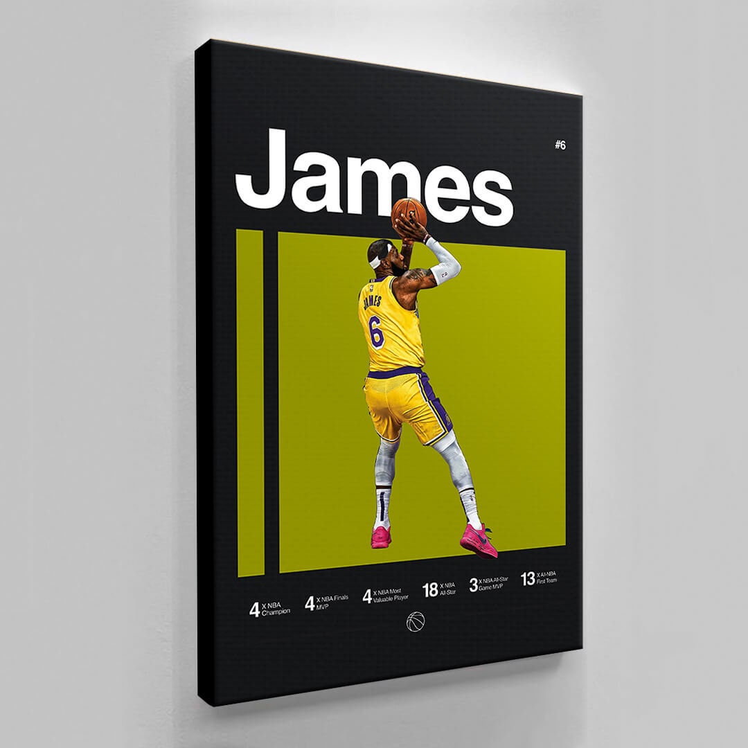 James, Poster, NBA GOATS Print, Basketball Star Bedroom Poster, Basketball, Minimalist, Office Wall Art