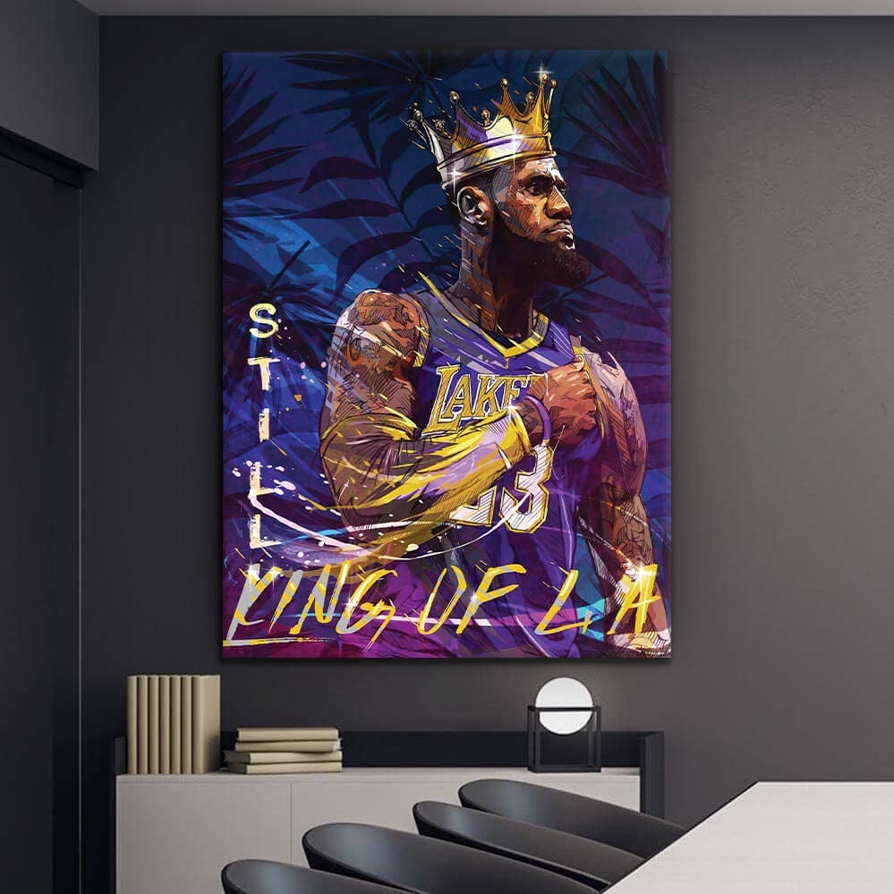 STILL KING Of LA LeBron James Poster, Record Breaking Shot" Los Angeles Lakers, Man Cave, Kids Room, Game Room, Bar