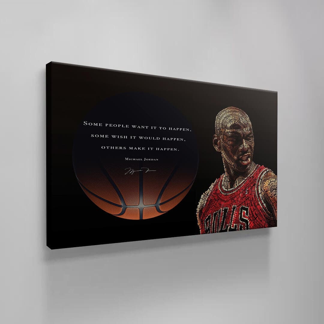 Michael Jordan Basketball Ball Wall Art, Jordan 23 Chicago Bulls Poster, Wall Art, Mike Basketball Goat Canvas