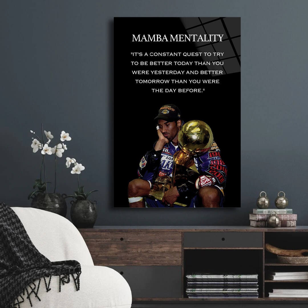 Mamba Mentality Motivation Quotes Canvas, Kobe Mentality Print, Basketball Legend Player Poster, Basketball Gift, Mindset Print, Quote