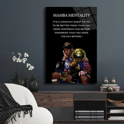 Mamba Mentality Motivation Quotes Canvas, Kobe Mentality Print, Basketball Legend Player Poster, Basketball Gift, Mindset Print, Quote