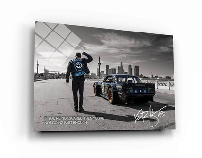 Ken Block Poster, Ken Block Quote, Legend Drifter Motorsports Driver Canvas 43 Go Fast Risk, Drifting Legend Motivational Wall Art