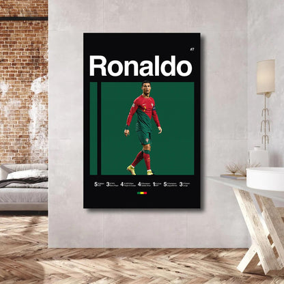 Cristiano Ronaldo Poster, World Cup Art, Portugal, Soccer Poster, Minimalist, Mid-Century Modern, Office Wall Art, Bedroom Art, Gift