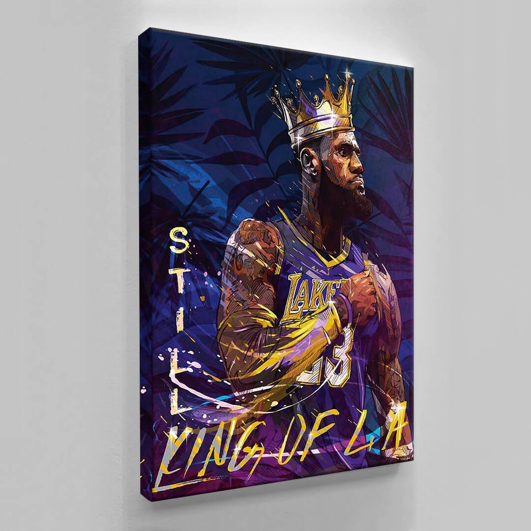 STILL KING Of LA LeBron James Poster, Record Breaking Shot" Los Angeles Lakers, Man Cave, Kids Room, Game Room, Bar