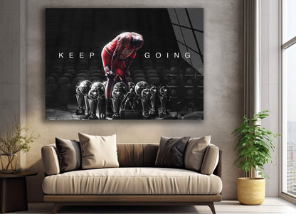 Keep Going Michael Jordan Basketball Ball Wall Art, Jordan 23 Chicago Bulls Poster, Wall Art, Mike Basketball Goat Canvas