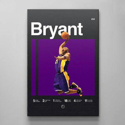 Kobe Bryant Mamba Mentality Framed Canvas Art - Inspirational Wall Decor Gym - Motivational Sports Quotes - Never Give Up - Limited Print