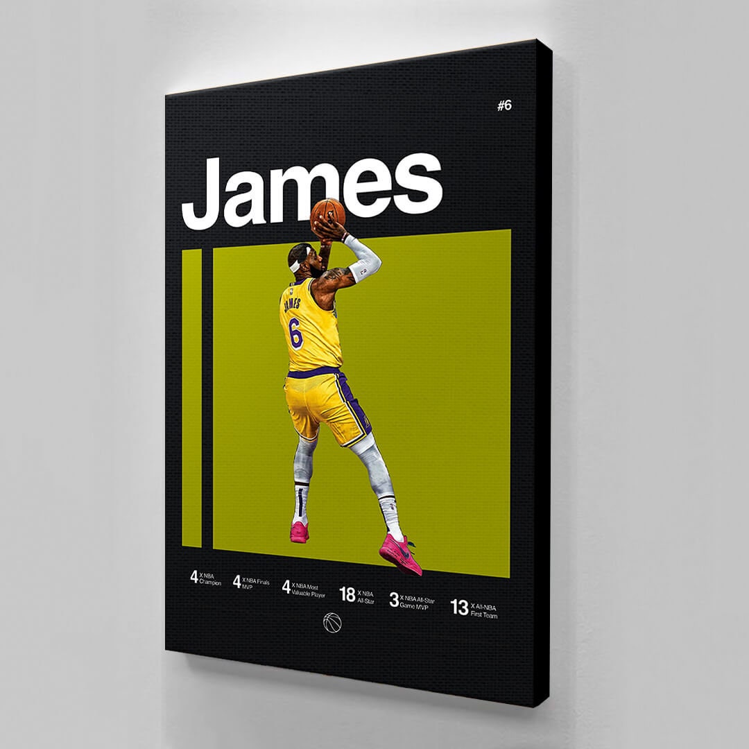 James, Poster, NBA GOATS Print, Basketball Star Bedroom Poster, Basketball, Minimalist, Office Wall Art