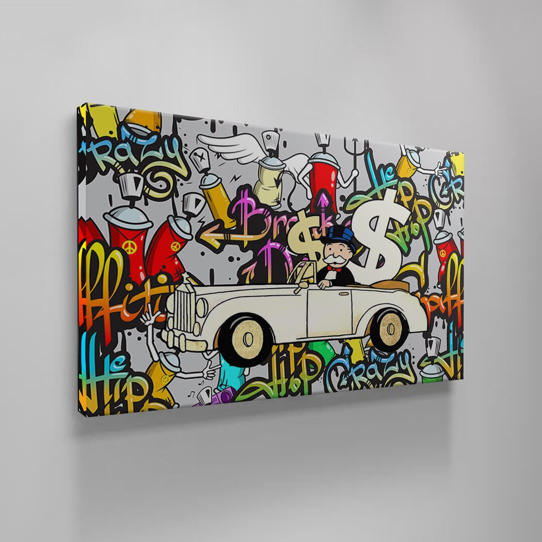 Alec Monopoly Wall Art, Motivational Poster, Inspirational Entrepreneur Print, Pop Culture Office Canvas Money Financial Freedom