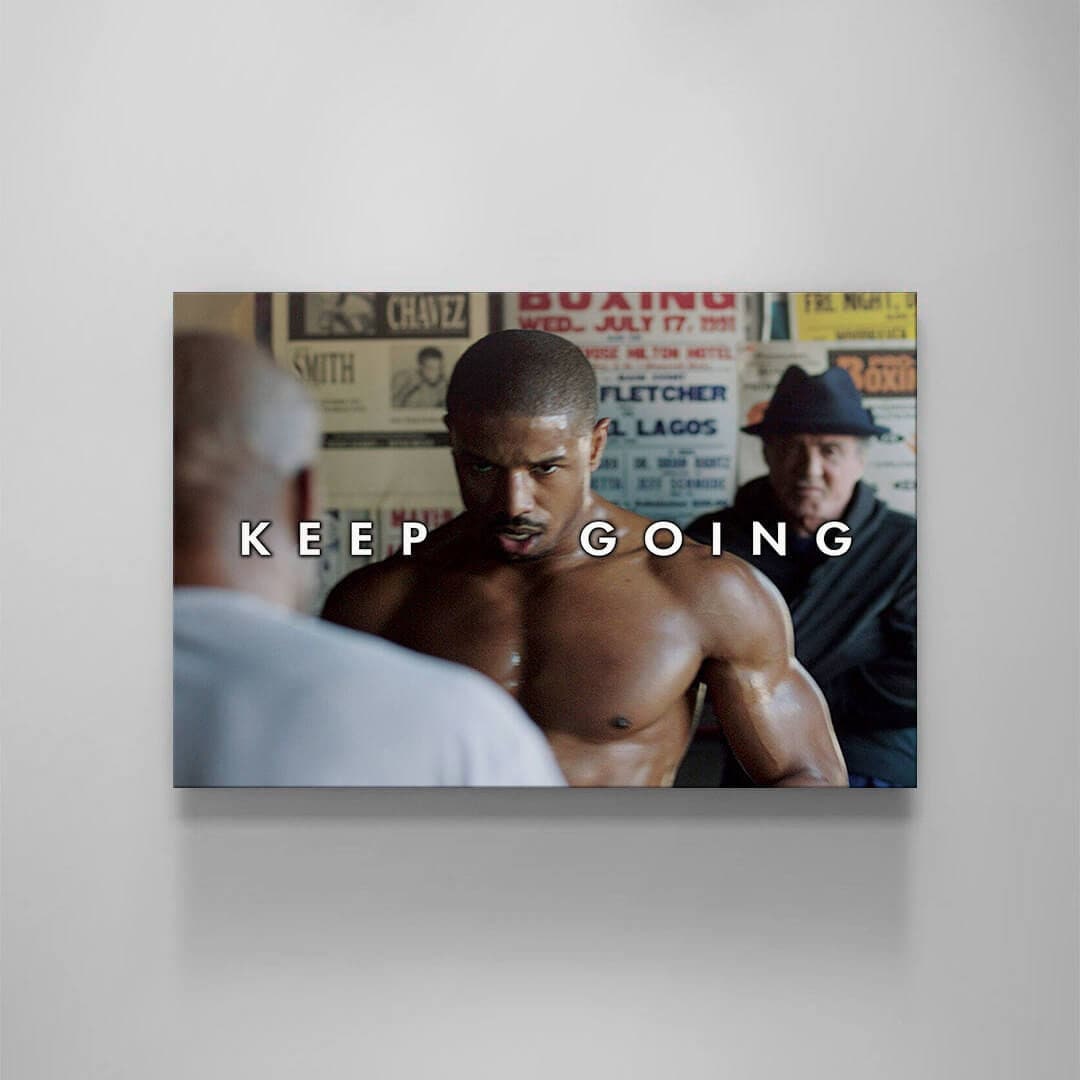 CREED Keep Going Inspirational Boxing Legend Wall Art - Handcrafted in USA - Acrylic and Canvas Art - Available in Various Sizes