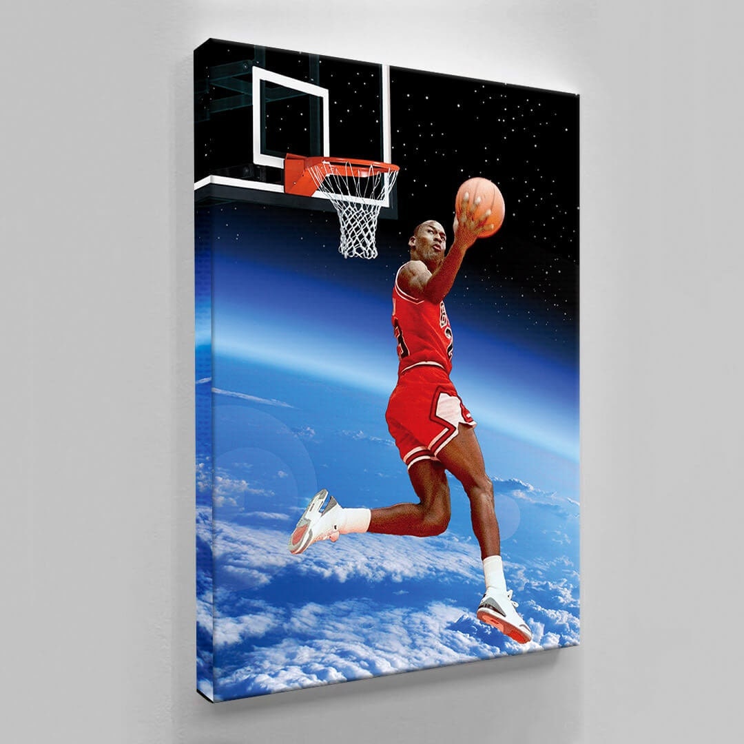 Michael Jordan Zero Gravity Basketball Ball Wall Art, Jordan 23 Chicago Bulls Poster, Wall Art, Mike Basketball Goat Canvas