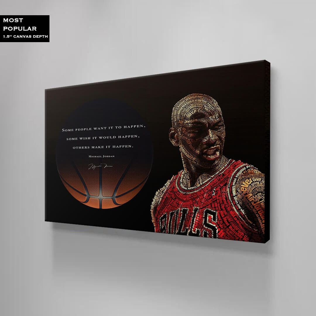 Michael Jordan Basketball Ball Wall Art, Jordan 23 Chicago Bulls Poster, Wall Art, Mike Basketball Goat Canvas