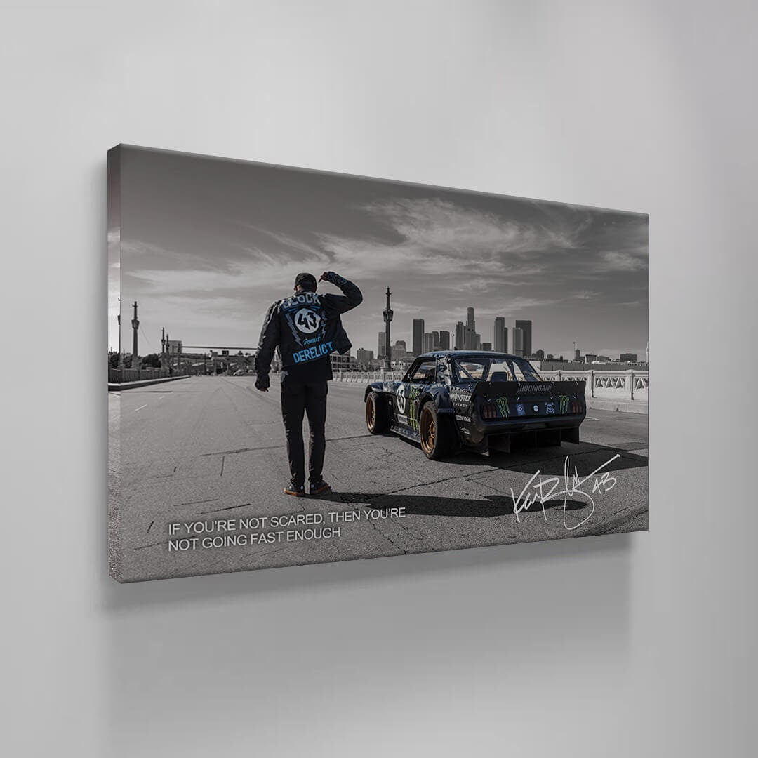 Ken Block Poster, Ken Block Quote, Legend Drifter Motorsports Driver Canvas 43 Go Fast Risk, Drifting Legend Motivational Wall Art