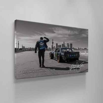 Ken Block Poster, Ken Block Quote, Legend Drifter Motorsports Driver Canvas 43 Go Fast Risk, Drifting Legend Motivational Wall Art