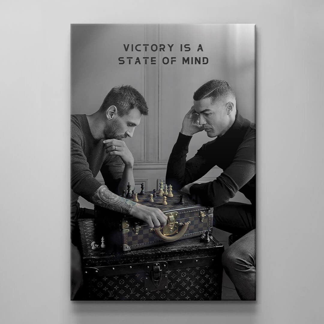 Messi & Ronaldo Chess Poster, Football Legends Canvas, Soccer Player Poster, Football Wall Art, Sport Home Decor, World Cup 2022 Iconic Art