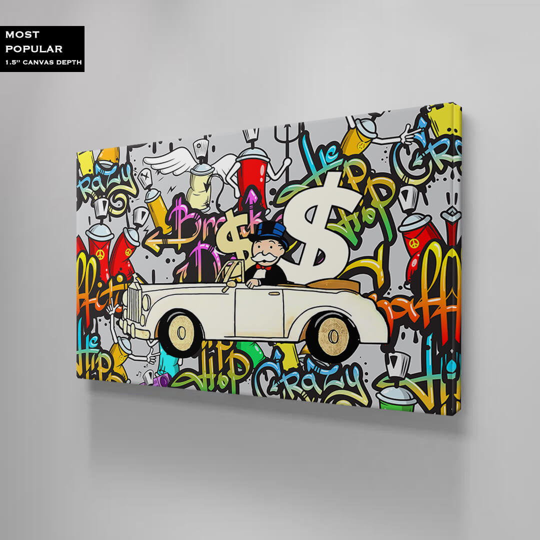 Alec Monopoly Wall Art, Motivational Poster, Inspirational Entrepreneur Print, Pop Culture Office Canvas Money Financial Freedom