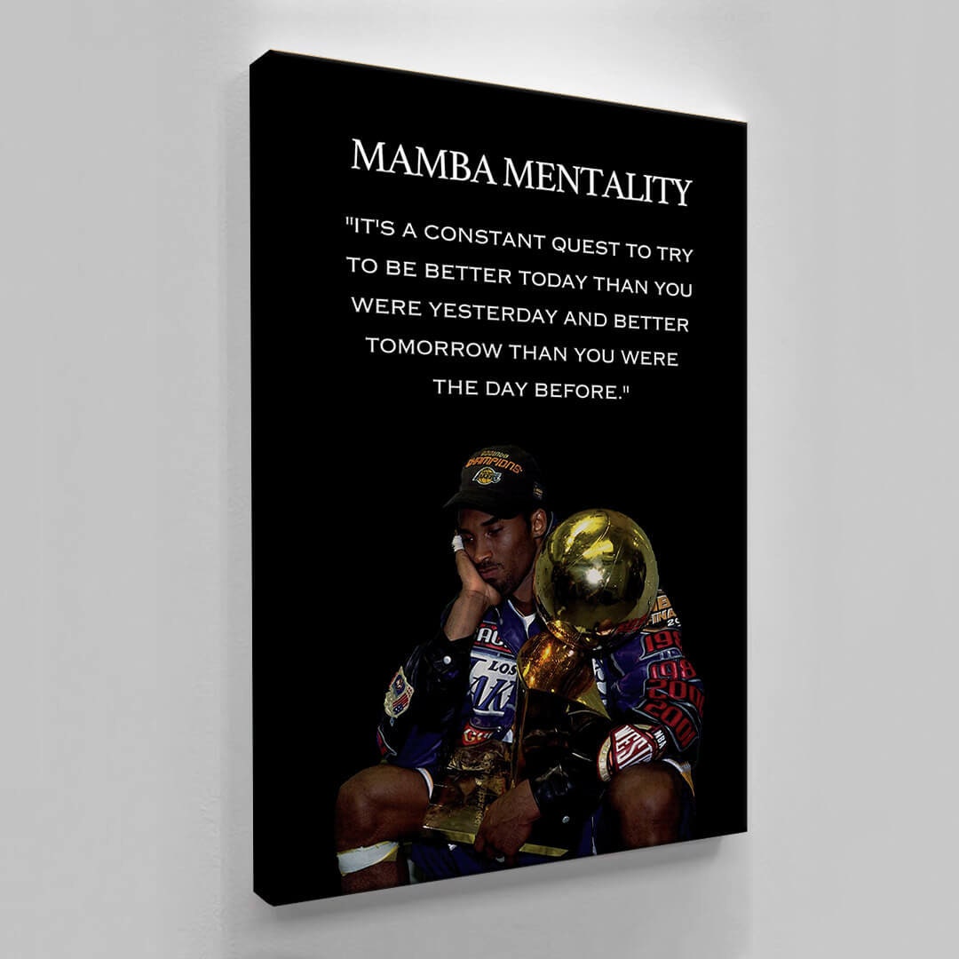 Mamba Mentality Motivation Quotes Canvas, Kobe Mentality Print, Basketball Legend Player Poster, Basketball Gift, Mindset Print, Quote