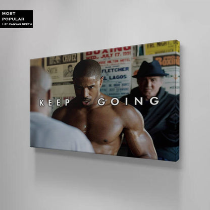 CREED Keep Going Inspirational Boxing Legend Wall Art - Handcrafted in USA - Acrylic and Canvas Art - Available in Various Sizes