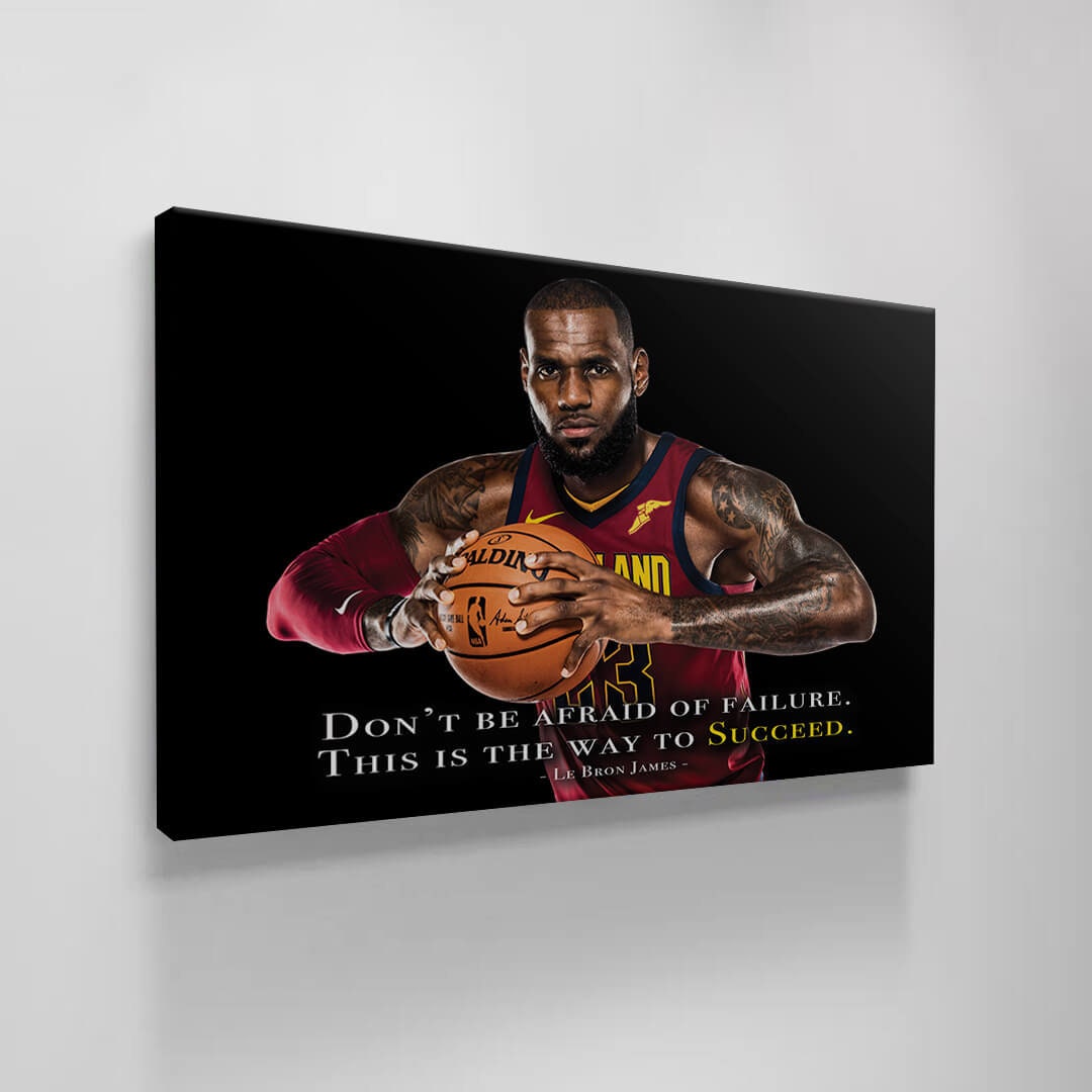 Basketball Quote Wall Art for Living Room LeBron James Canvas Paintings on Canvas American Basketball Wooden Framed Stretched Ready to Hang